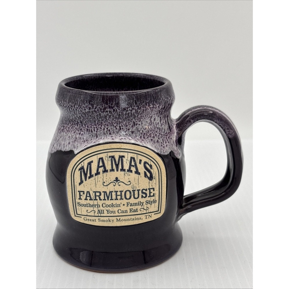 Deneen Pottery Mamas Farmhouse Pigeon Forge Coffee Mug Purple Handthrown 2013
